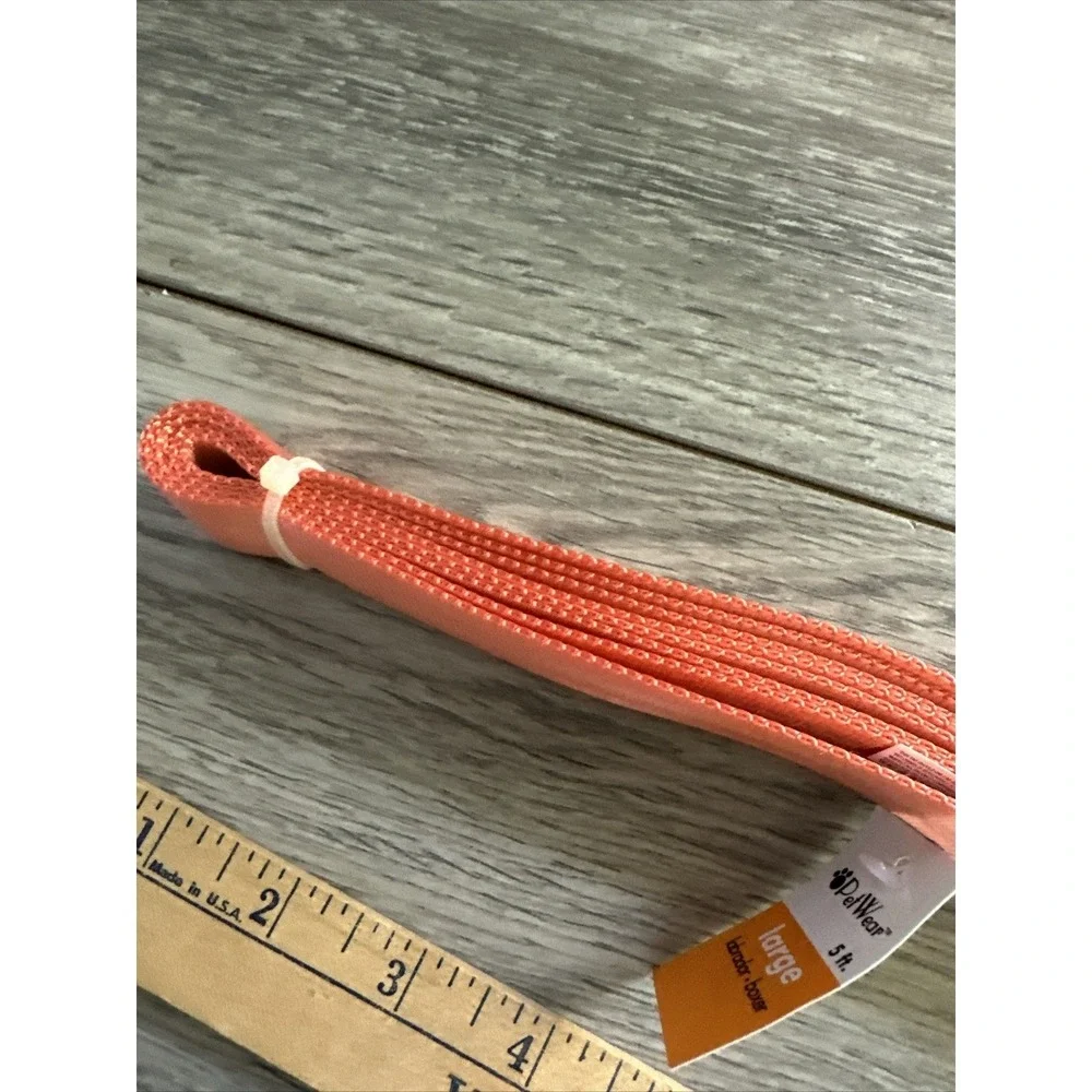 PetWear Large Dog Leash Apricot Orange 5ft x 1in Nylon Labrador Boxer #46046 NWT